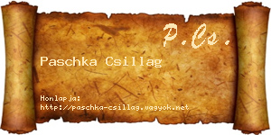 Paschka Csillag névjegykártya